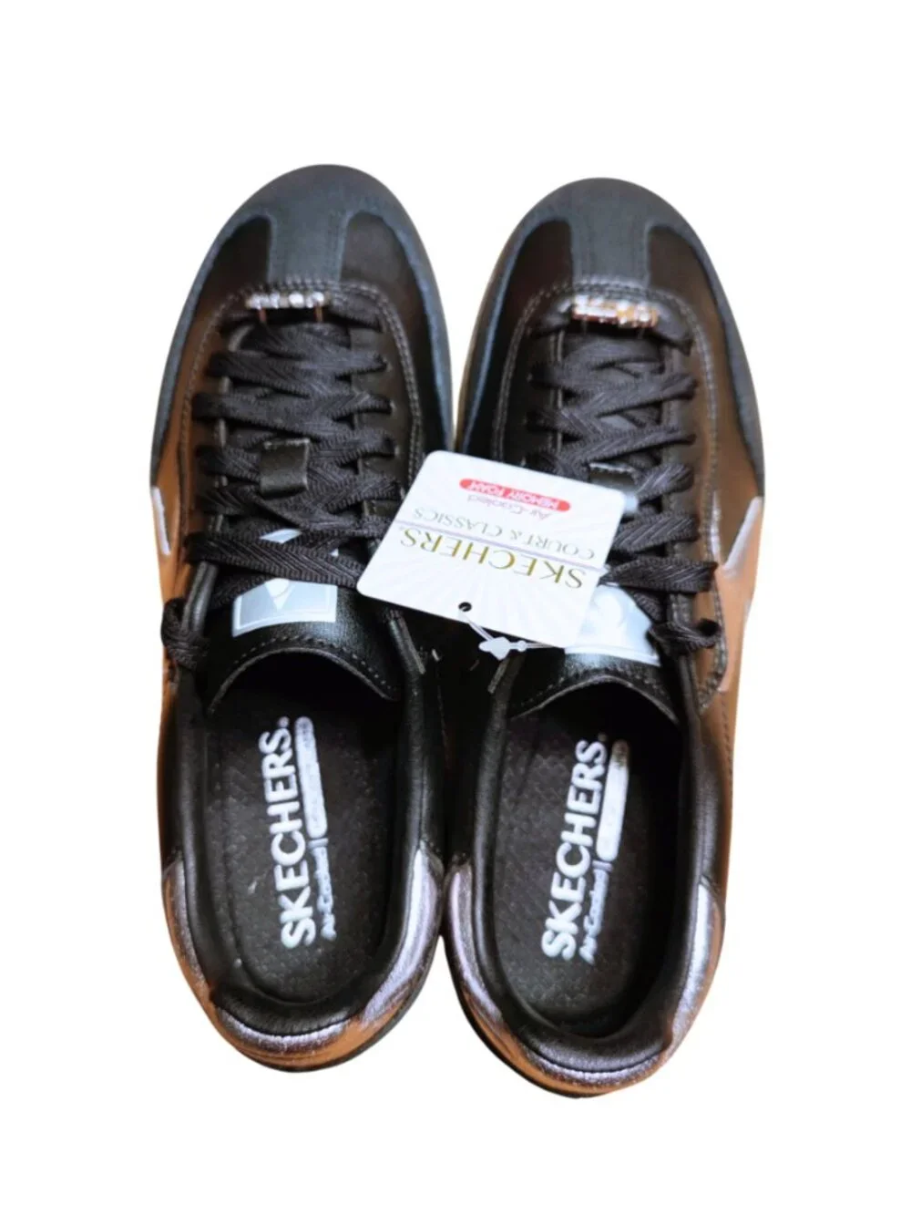 Skechers Women's Hotshot Cool Glow Black And Silver Shoes Size 8.5 185236/BKSL